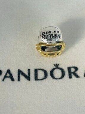 Pandora Cleveland Browns Charm Football Helmet Bead Charm Pendant